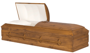 Orthodox Almond Satin Pine Casket