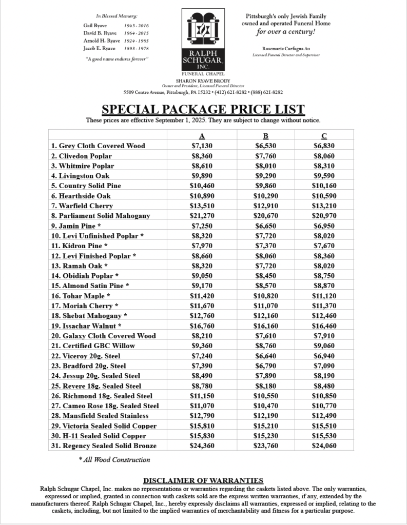 Special Package Price List